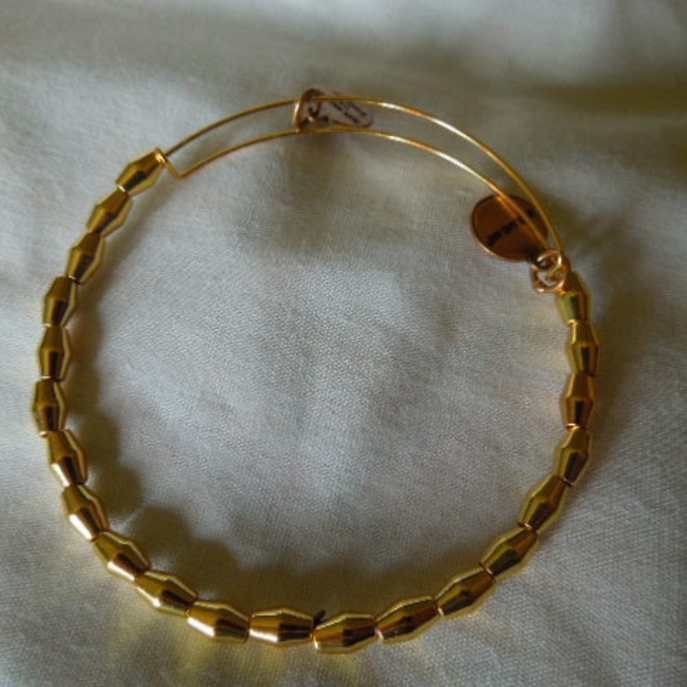 NWOT Alex & Ani Gold Beaded Bangle Bracelet